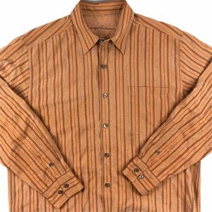 Tommy Bahama size L Orange rainbow stripe shirt